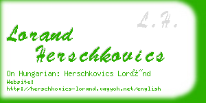 lorand herschkovics business card
